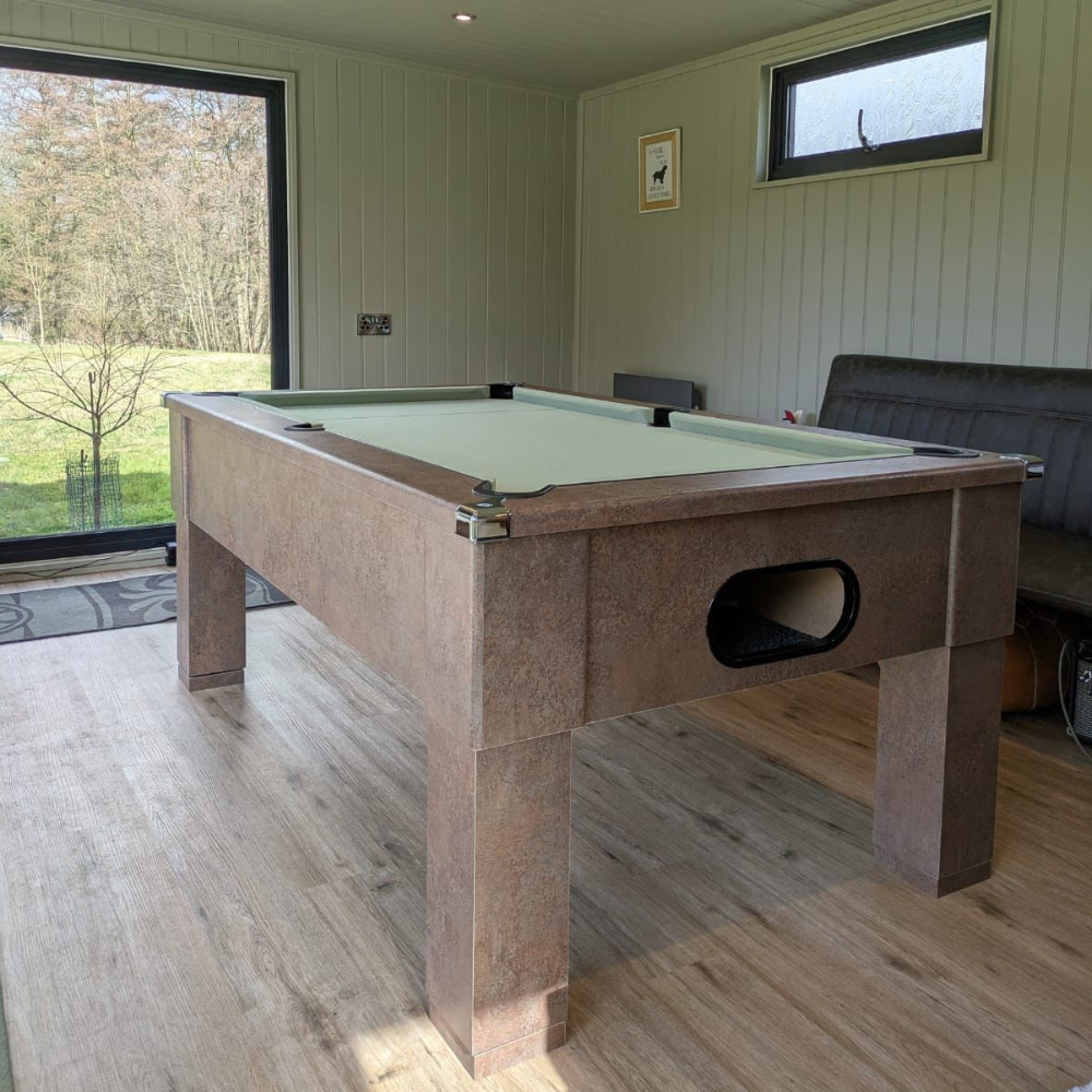 Cry Wolf Square Leg Pool Table | Bronze | Smart Sage Cloth