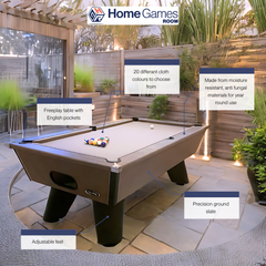 Cry Wolf Slate Bed Outdoor Pool Table - Bronze