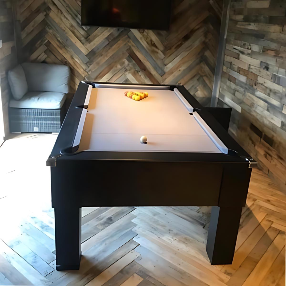 Cry Wolf Square Leg Pool Table | Black | Elite Pro Bankers Grey Cloth