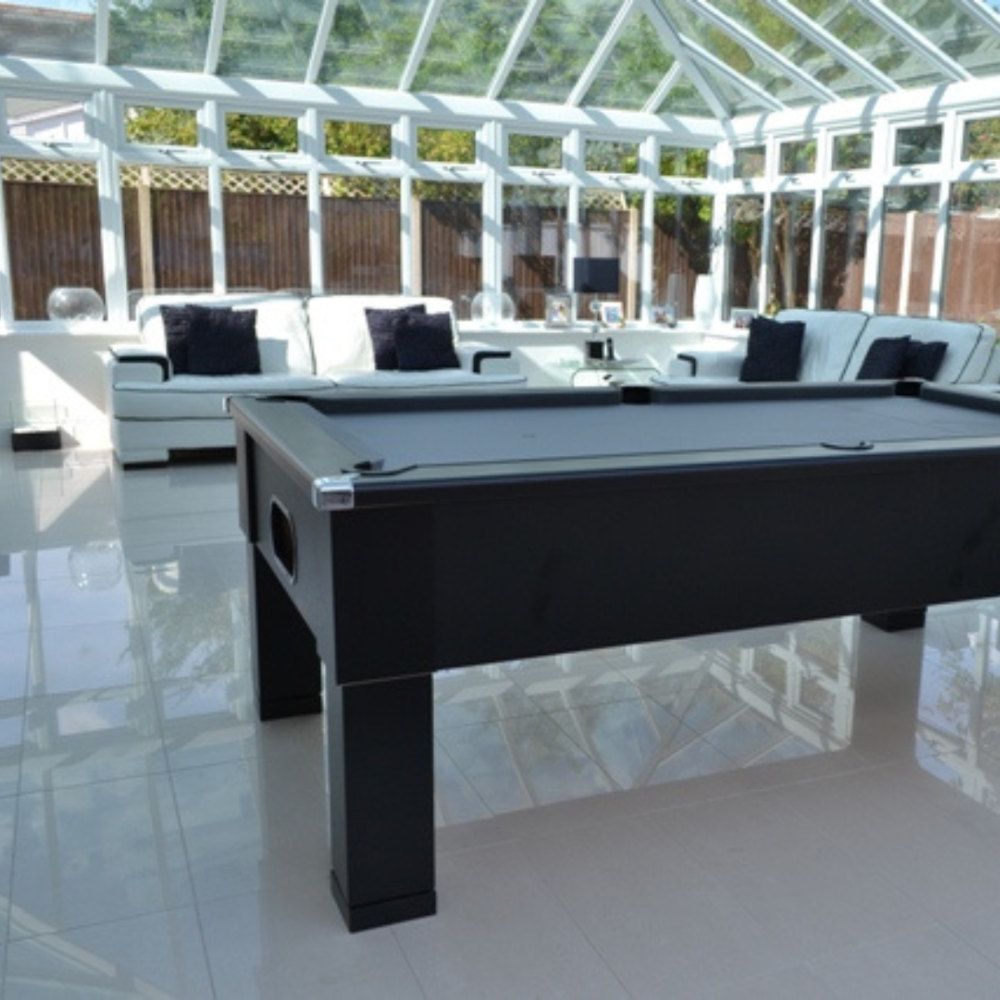 Cry Wolf Square Leg Pool Table | Black | Elite Pro Black Cloth