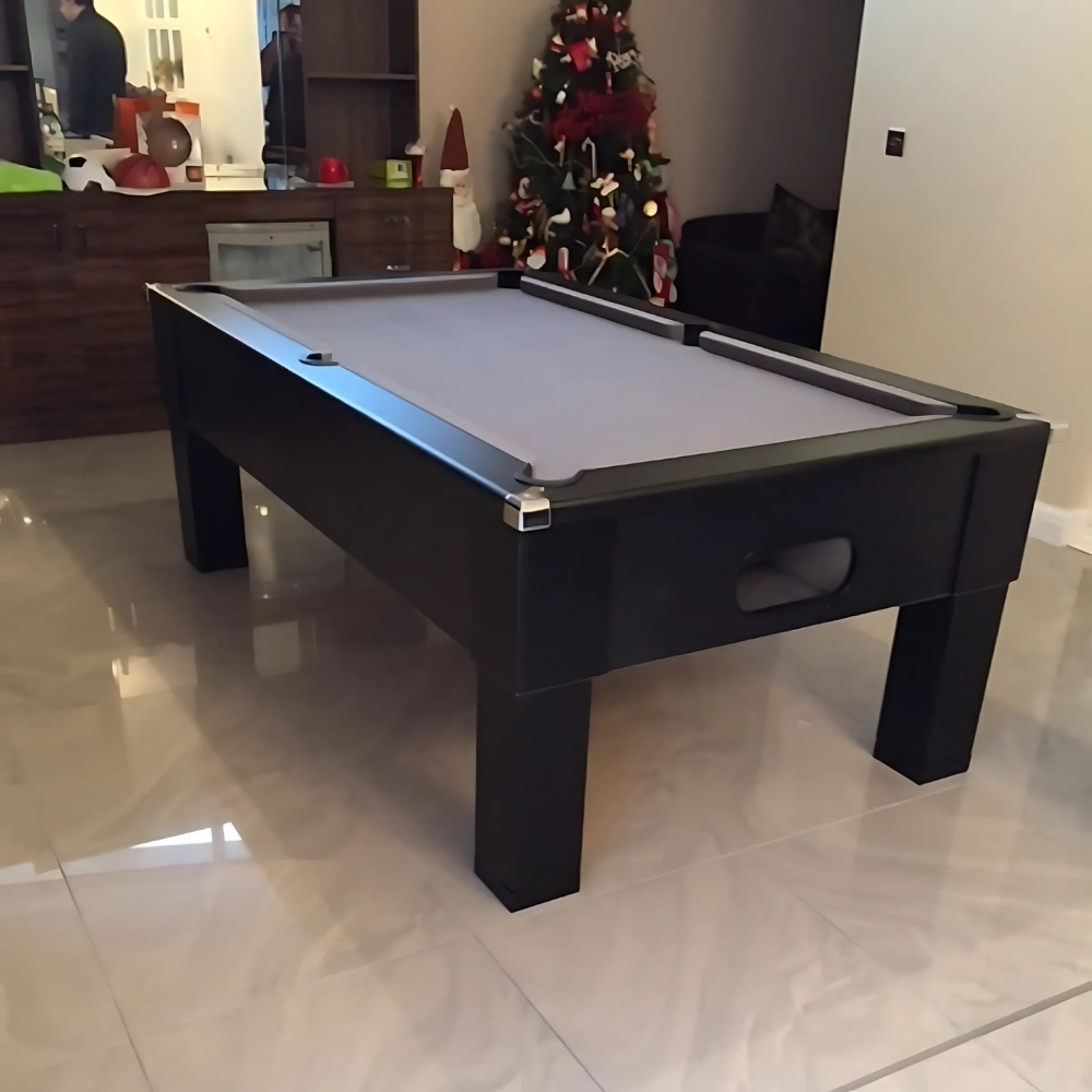Cry Wolf Square Leg Pool Table | Black | Smart Silver Cloth
