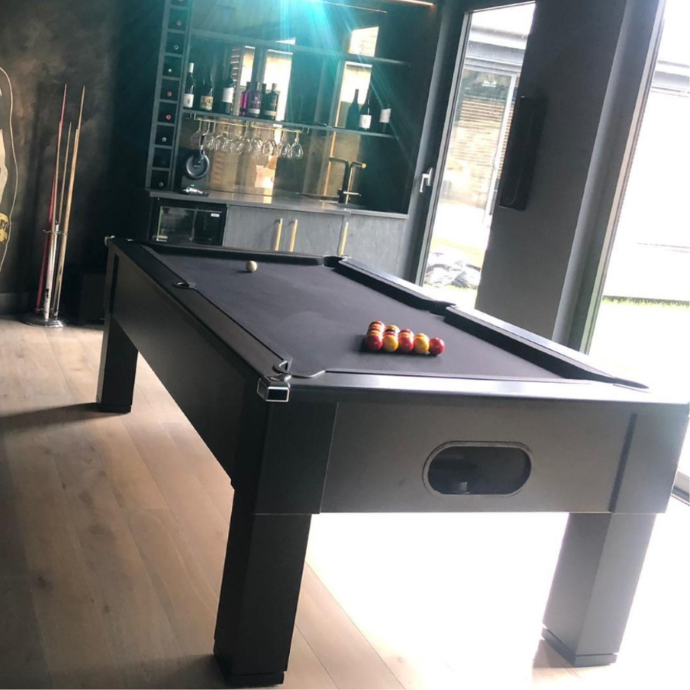 Cry Wolf Square Leg Pool Table | Black | Elite Pro Black Cloth