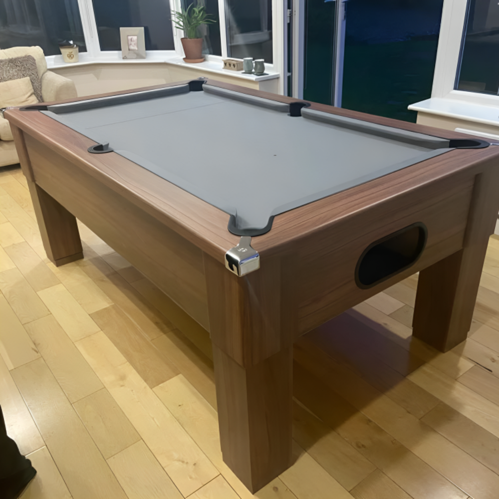Cry Wolf Square Leg Pool Table | Walnut | Smart Silver Cloth