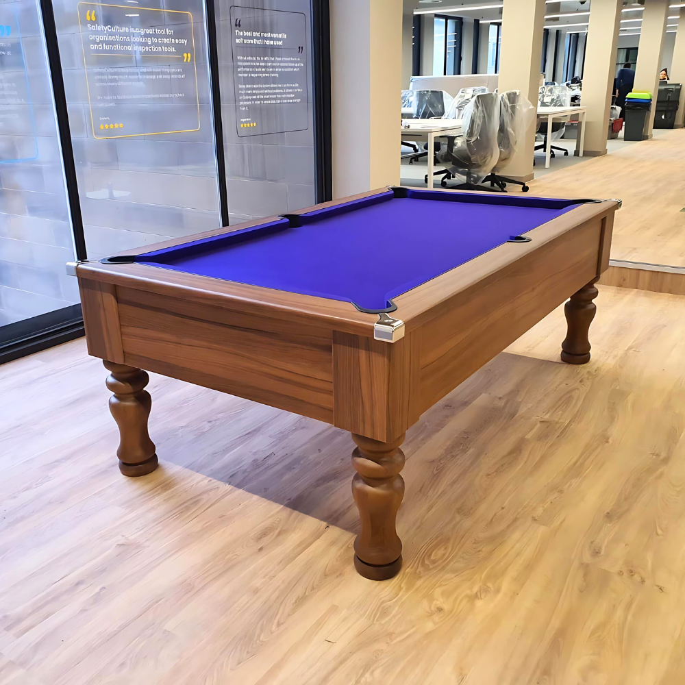 Cry Wolf Turned Leg Pool Table | Walnut | Smart Purple Cloth