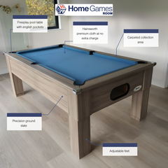 Cry Wolf Slate Bed Indoor Square Leg Pool Table - Driftwood