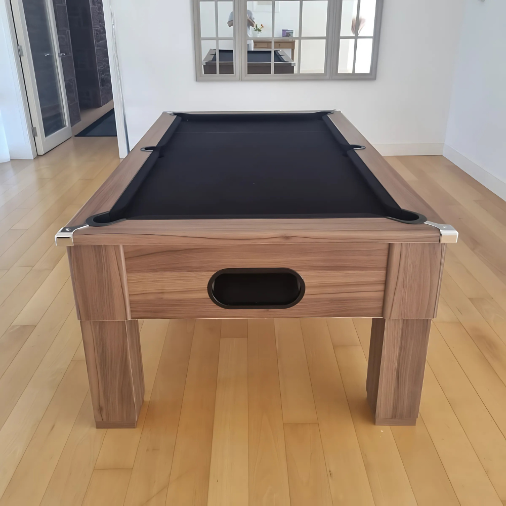 Cry Wolf Square Leg Pool Table | Walnut | Smart Black Cloth