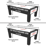 Cry Wolf Slate Bed Indoor Square Leg Pool Table - Midnight Blue