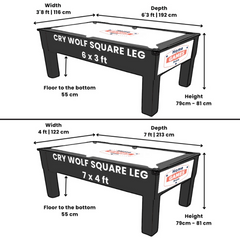 Cry Wolf Slate Bed Indoor Square Leg Pool Table - Midnight Blue