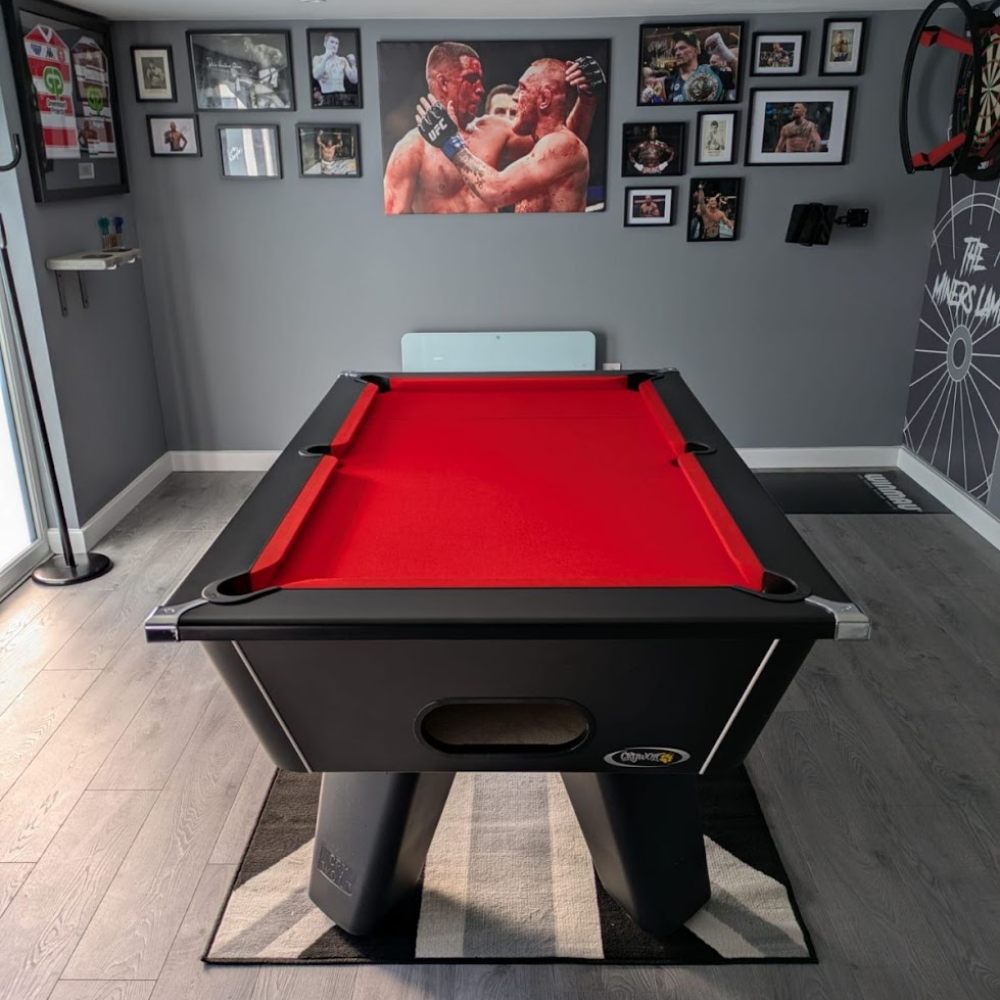 Cry Wolf Indoor Pool Table | Black | Smart Red Cloth