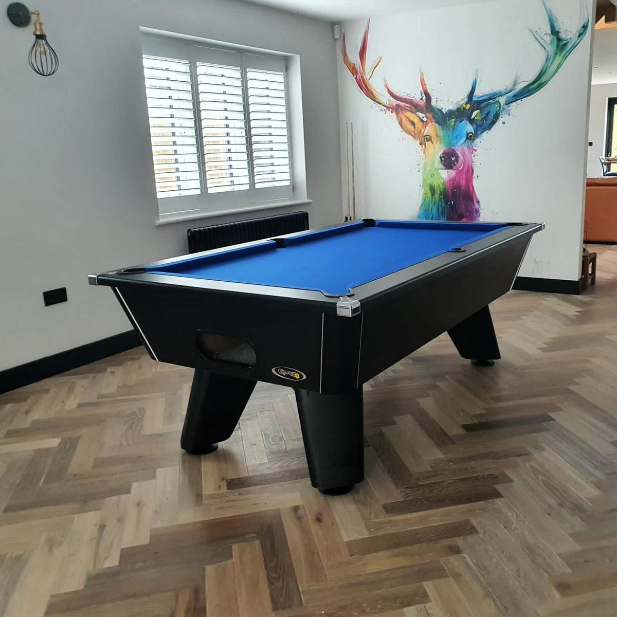 Cry Wolf Indoor Pool Table | Black | Smart Royal Blue Cloth