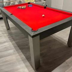 FMF Elixir Pool Dining Table | Anthracite Slate | Elite Pro Bright Red Cloth