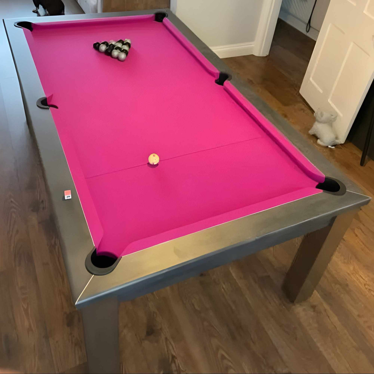 FMF Elixir Pool Dining Table | Anthracite Slate | Elite Pro Fuchsia Cloth