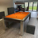 FMF Elixir Pool Dining Table | Anthracite Slate | Smart Orange Cloth