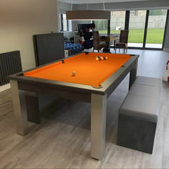 FMF Elixir Pool Dining Table | Anthracite Slate | Smart Orange Cloth