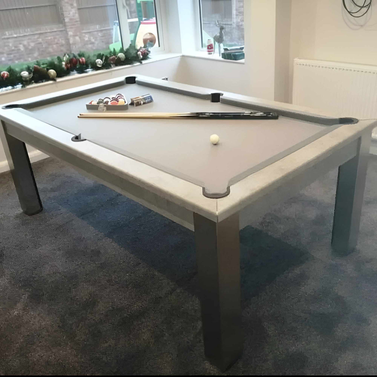 FMF Elixir Pool Dining Table | Chicago Concrete | Smart Silver Cloth