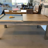 FMF Elixir Pool Dining Table | Distressed Oak | Elite Pro Powder Blue Cloth