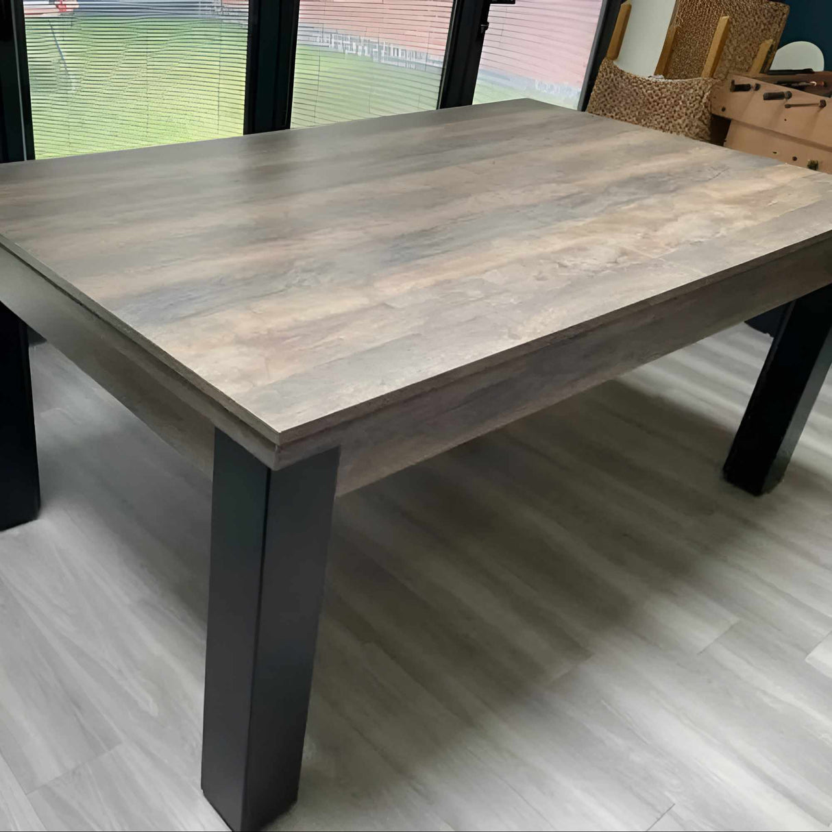 FMF | Elixir Slate Bed Pool Dining Table | Distressed Oak