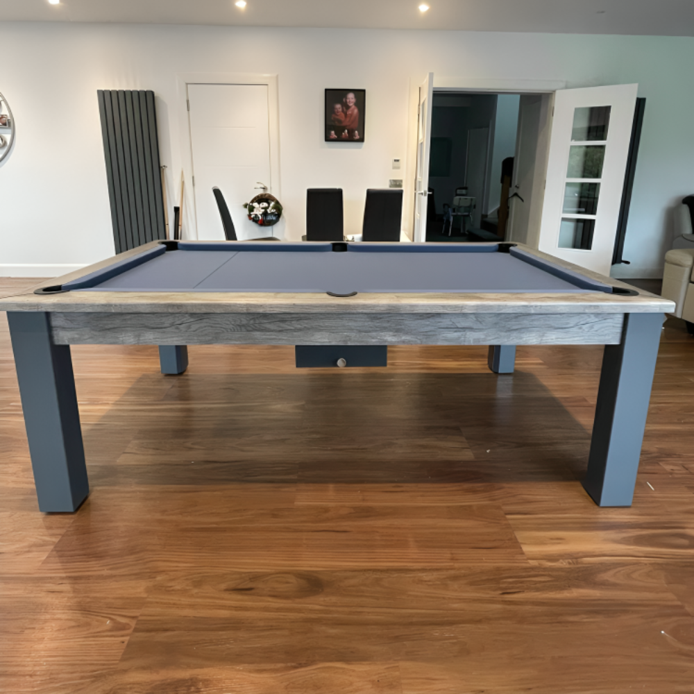 FMF Elixir Pool Dining Table | Distressed Oak | Smart Navy Cloth