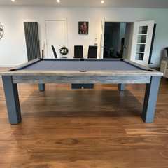 FMF Elixir Pool Dining Table | Distressed Oak | Smart Navy Cloth
