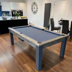 FMF Elixir Pool Dining Table | Distressed Oak | Smart Navy Cloth