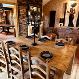 FMF | Elixir Slate Bed Pool Dining Table | Rustic Oak