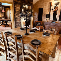 FMF | Elixir Slate Bed Pool Dining Table | Rustic Oak