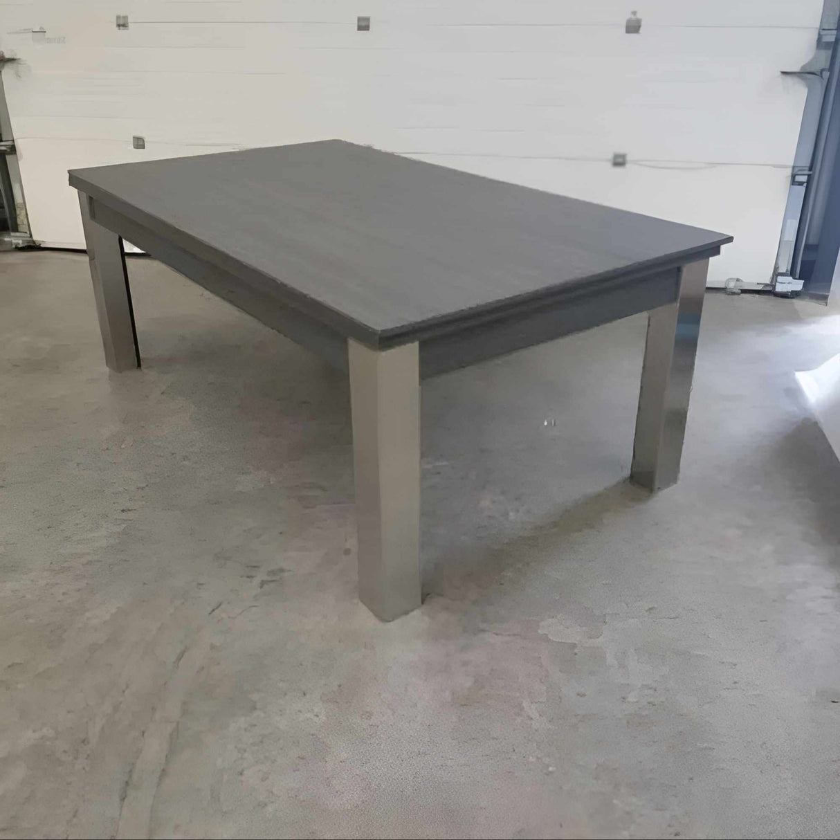 FMF | Elixir Slate Bed Pool Dining Table | Metallic Graphite Grey