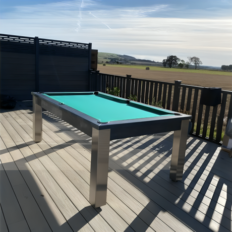 FMF Elixir Outdoor Pool Dining Table | Anthracite Slate | Elite Pro American Green Cloth