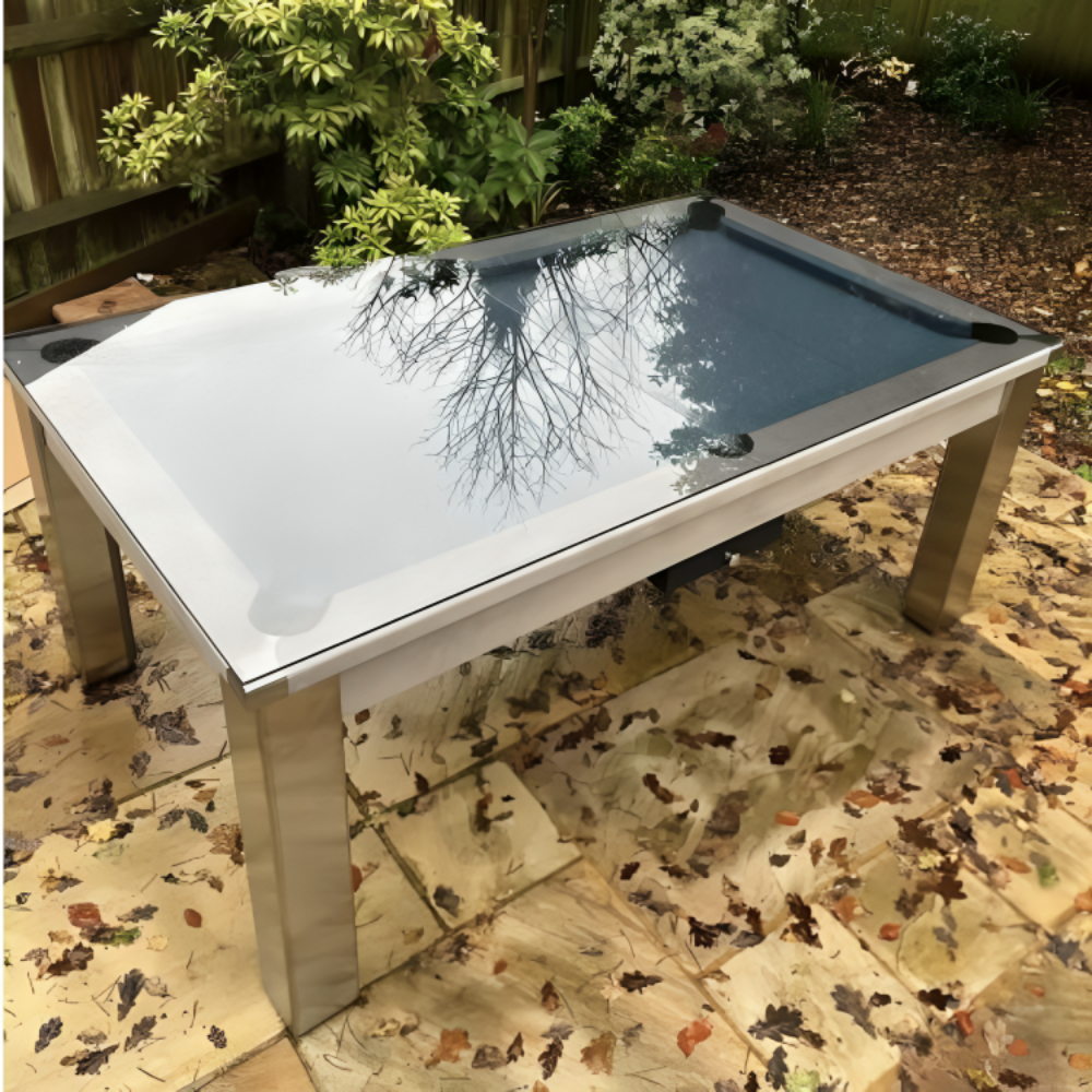 FMF Elixir Outdoor Pool Dining Table | Chromix Silver