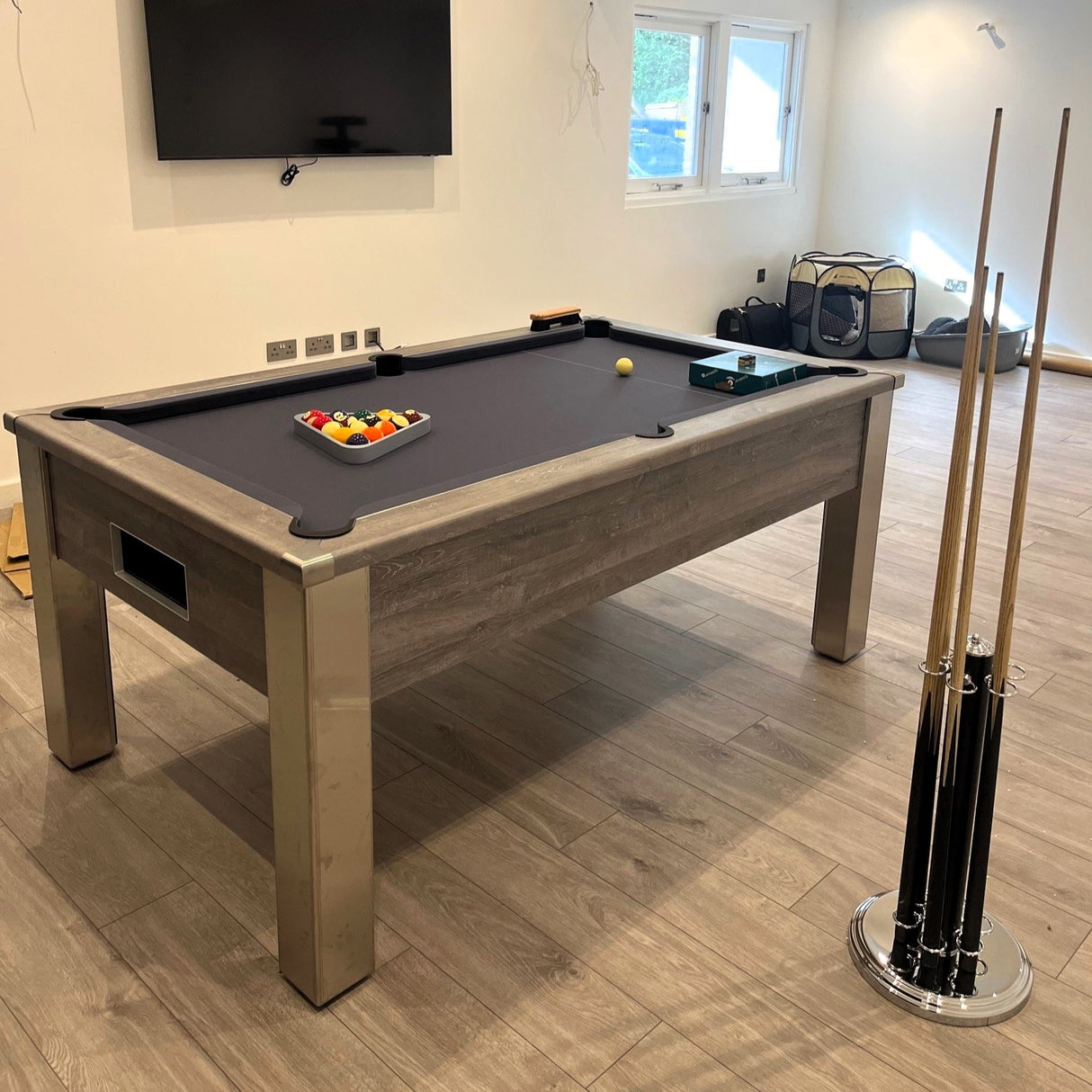 FMF Spirit Tournament Pool Table | River Oak | Smart Black Cloth