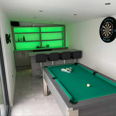 FMF Spirit Tournament Pool Table | Metallic Graphite Grey | Elite Pro American Green Cloth