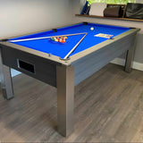 FMF Spirit Tournament Pool Table | Metallic Graphite Grey | Elite Pro Royal Blue Cloth