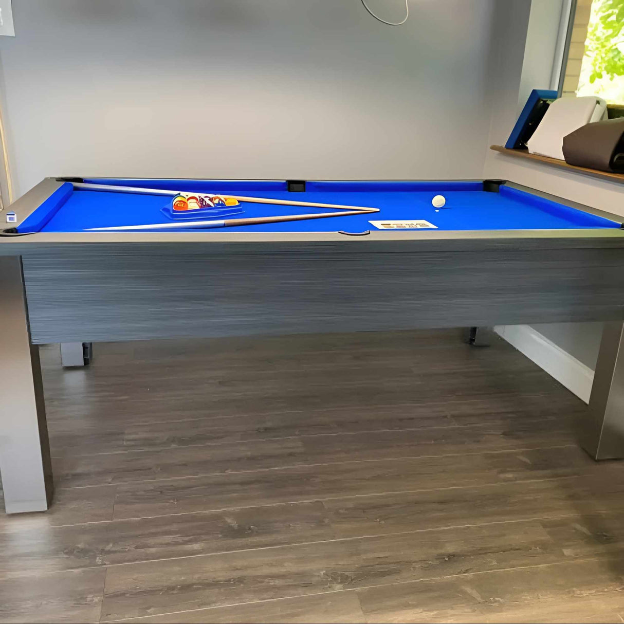 FMF Spirit Tournament Pool Table | Metallic Graphite Grey | Elite Pro Royal Blue Cloth