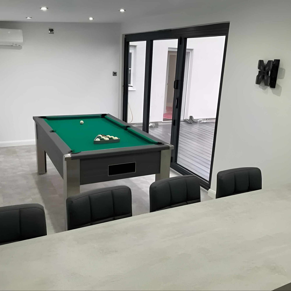 FMF Spirit Tournament Pool Table | Metallic Graphite Grey | Elite Pro American Green Cloth