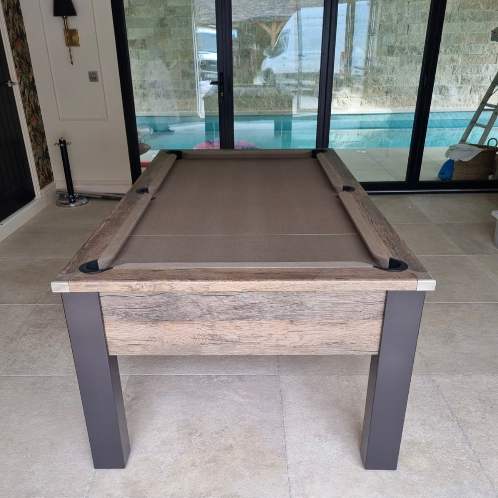 FMF Spirit Tournament Pool Table | Distressed Oak | Smart Taupe Cloth
