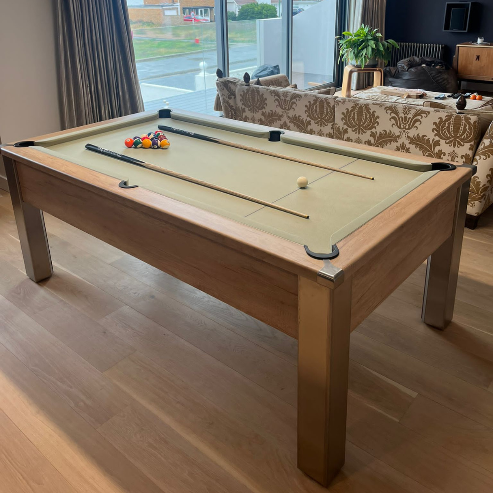 FMF Spirit Tournament Pool Table | Nebraska Oak | Smart Sage Cloth
