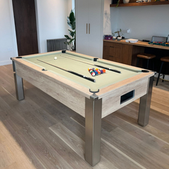 FMF Spirit Tournament Pool Table | Nebraska Oak | Smart Sage Cloth