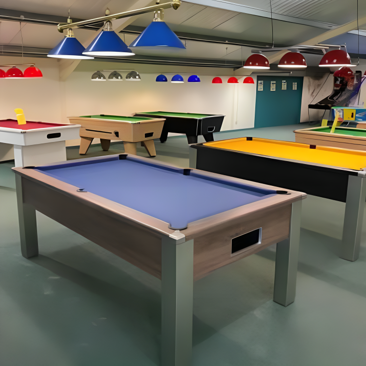 FMF Spirit Tournament Pool Table | Pacific Walnut | Elite Pro Cadet Blue Cloth