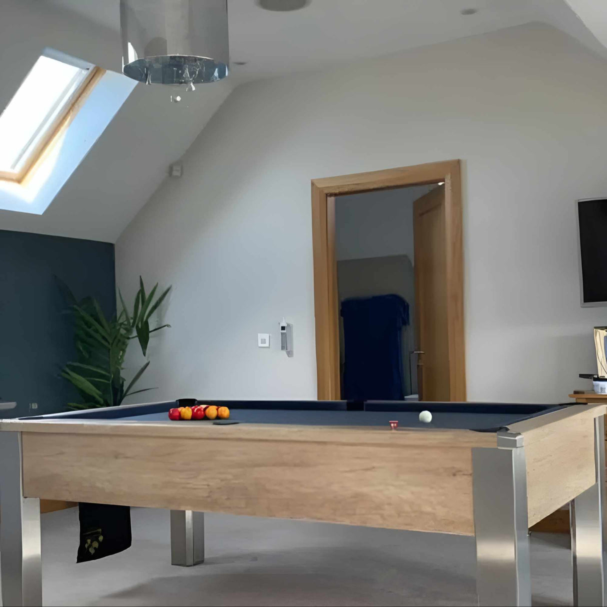 FMF Spirit Tournament Pool Table | Nebraska Oak | Smart Black Cloth