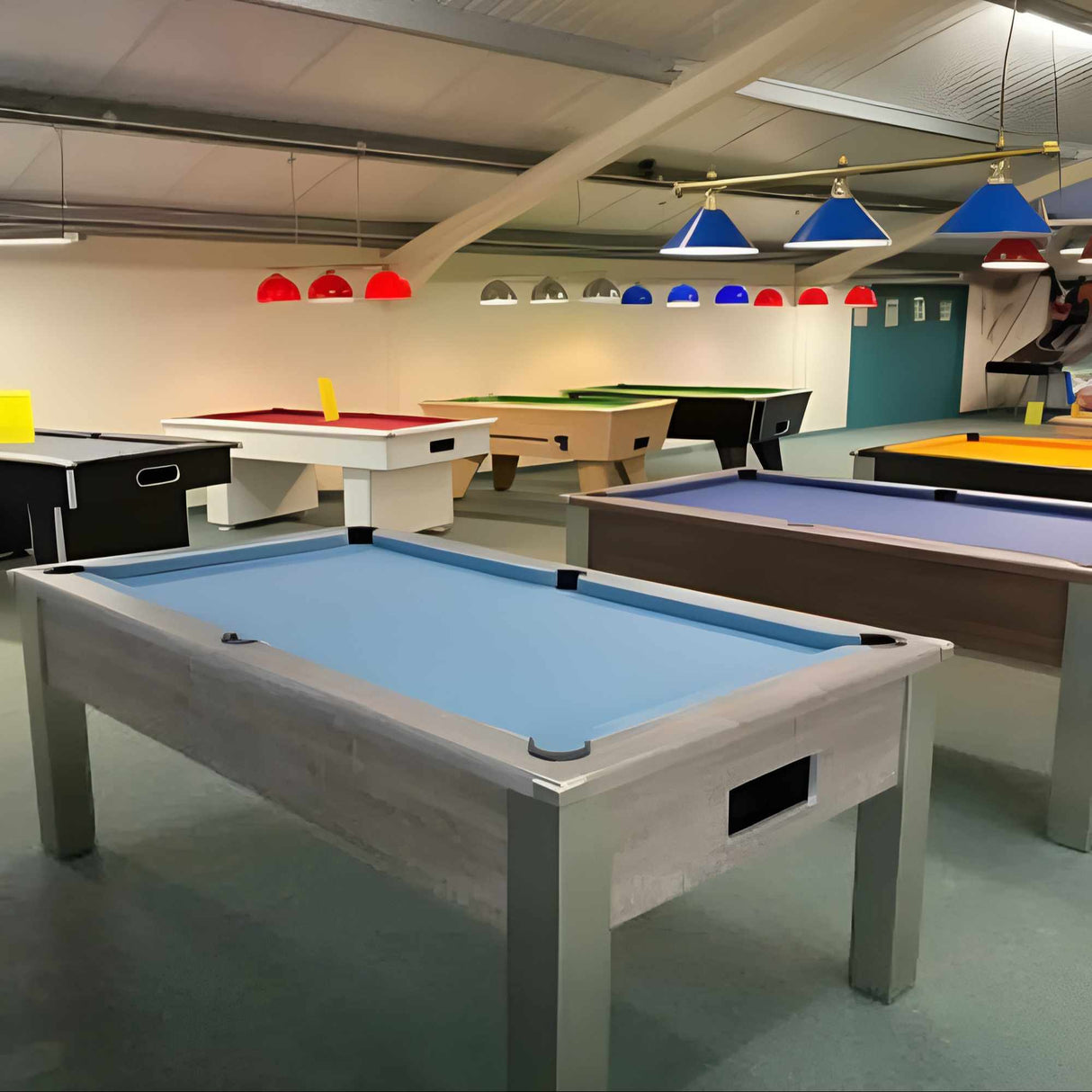 FMF Spirit Tournament Pool Table | River Oak | Smart Powder Blue Cloth