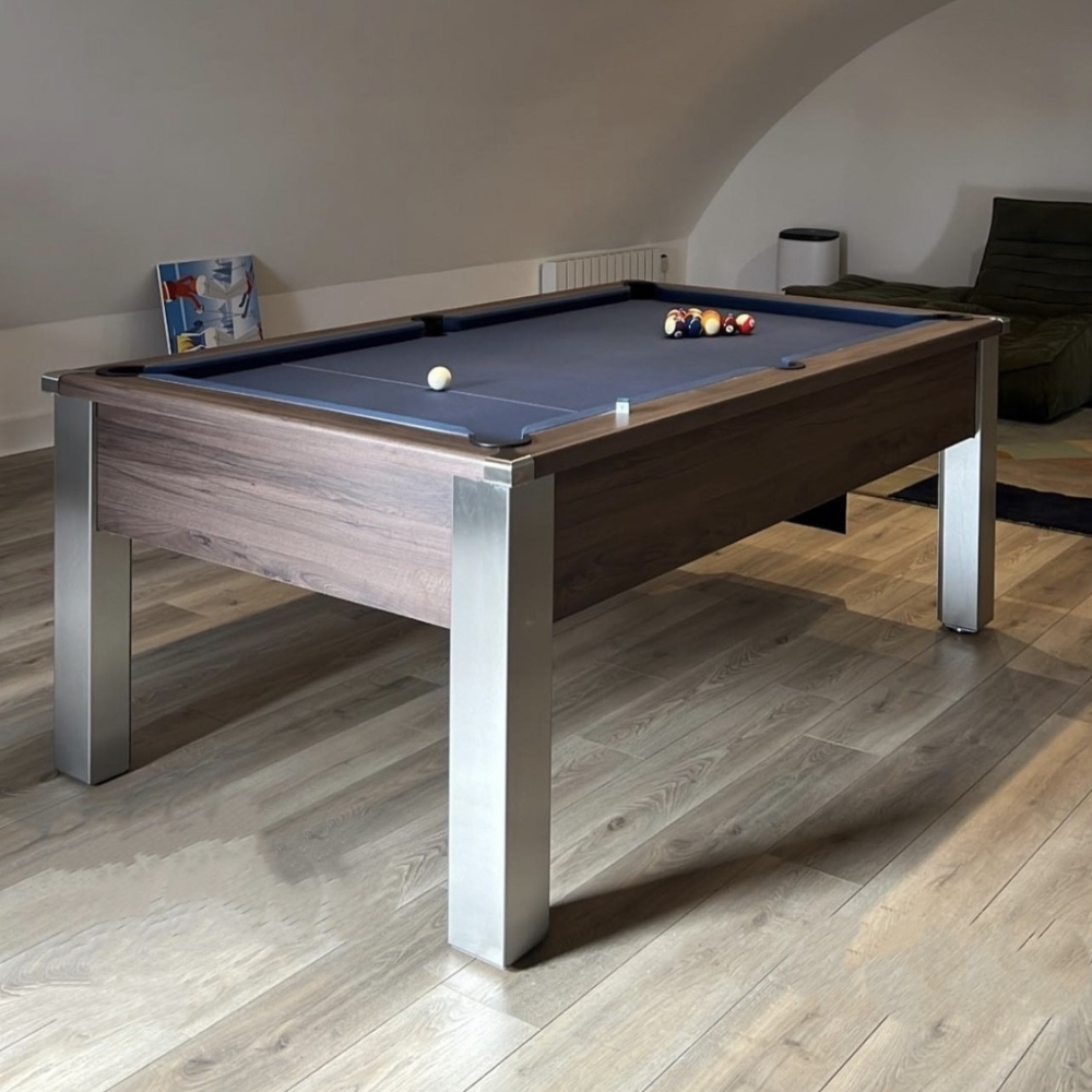 FMF Spirit Tournament Pool Table | Pacific Walnut | Smart Navy Cloth