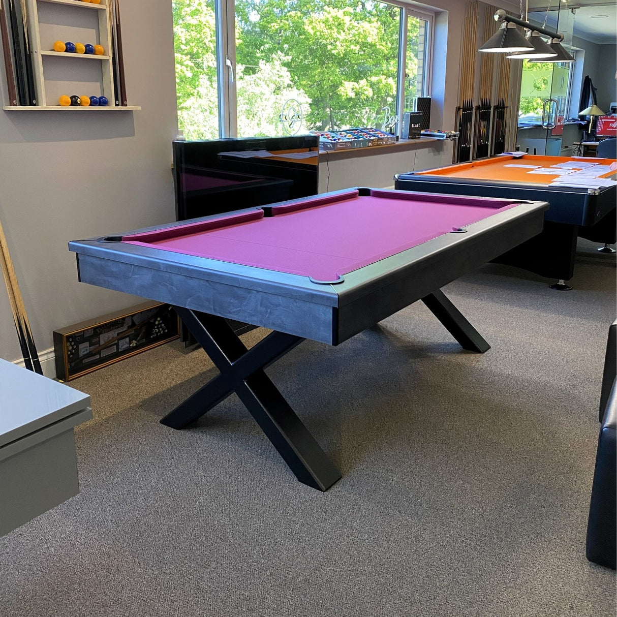 FMF Xcalibur Pool Dining Table | Various Finishes | Elite Pro Fuchsia Cloth
