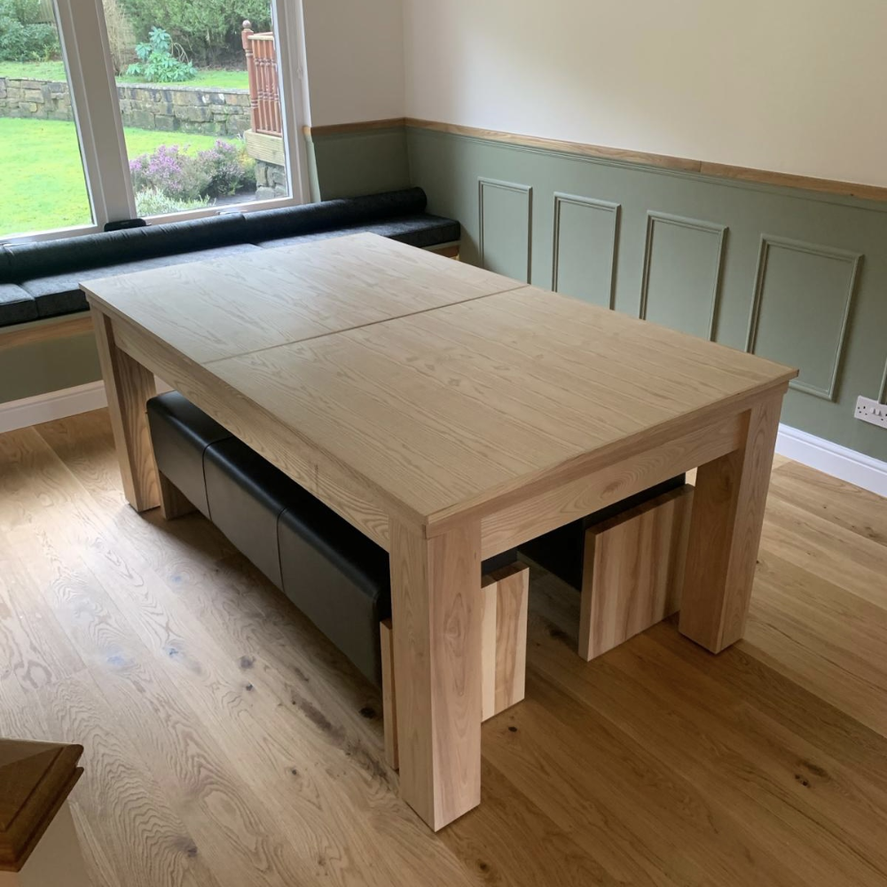FMF | Elixir Slate Bed Pool Dining Table | Natural Ash