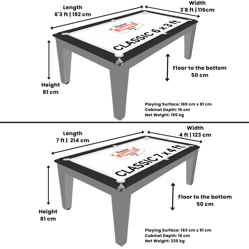 Classic Slate Bed Pool Dining Table | Driftwood