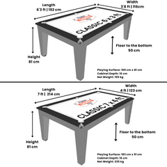 Classic Slate Bed Pool Dining Table | Driftwood