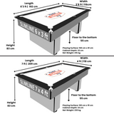Classic Slimline Slate Bed Pool Table | Italian Grey