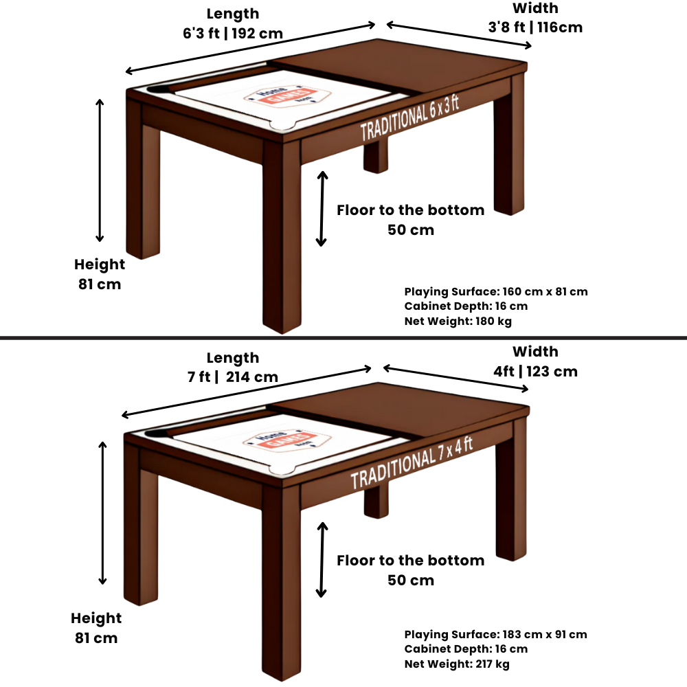 Traditional Slate Bed Pool Dining Table | White