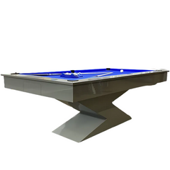 Lightning Slate Bed Pool Dining Table | Gloss Grey