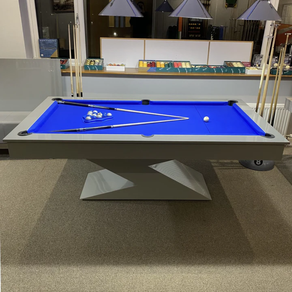 Lightning Slate Bed Pool Dining Table | Gloss Grey