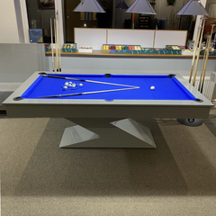 Lightning Slate Bed Pool Dining Table | Gloss Grey